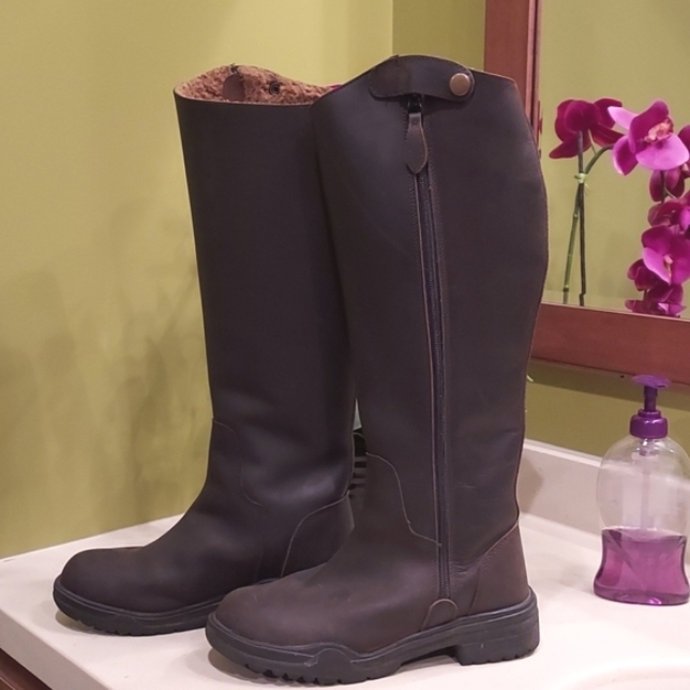 Dover saddlery - tuff rider arctic fleece-lined winter leather riding boots